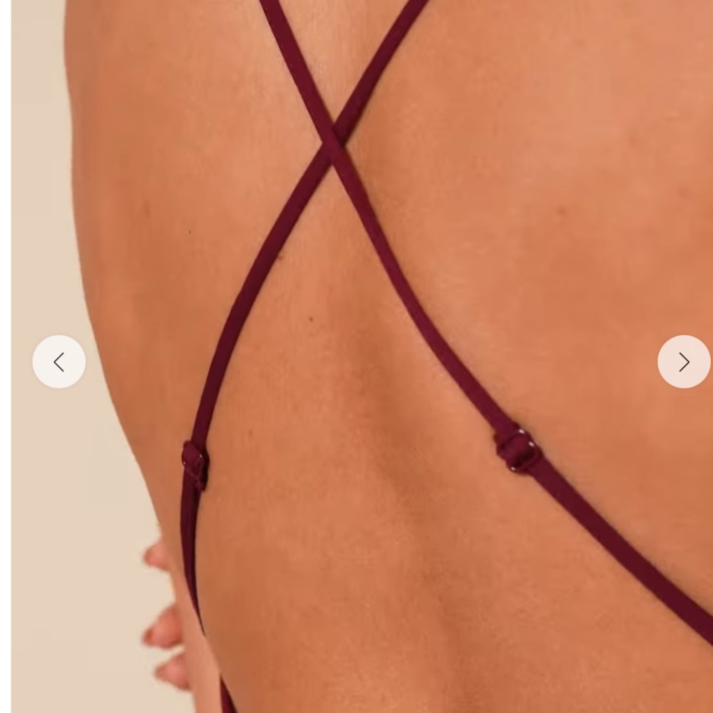 Lulu's Burgundy Rare Beauty Burgundy Tulle Backless Maxi Dress 1X - Picture 11 of 14